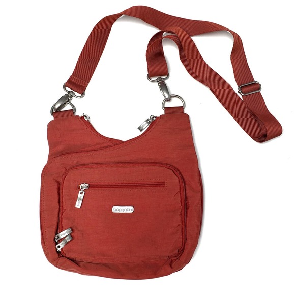 Baggallini Bags Baggallini Nylon Criss Cross Crossbody Purse Red